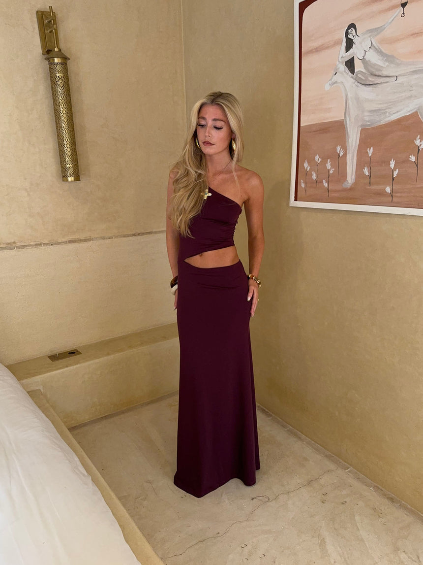 Baili maxikjole med snit - Lilla