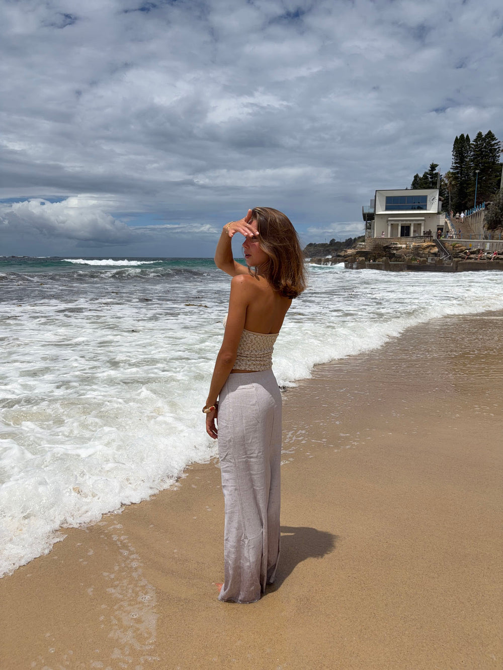 Lucy maxinederdel i hør - Beige