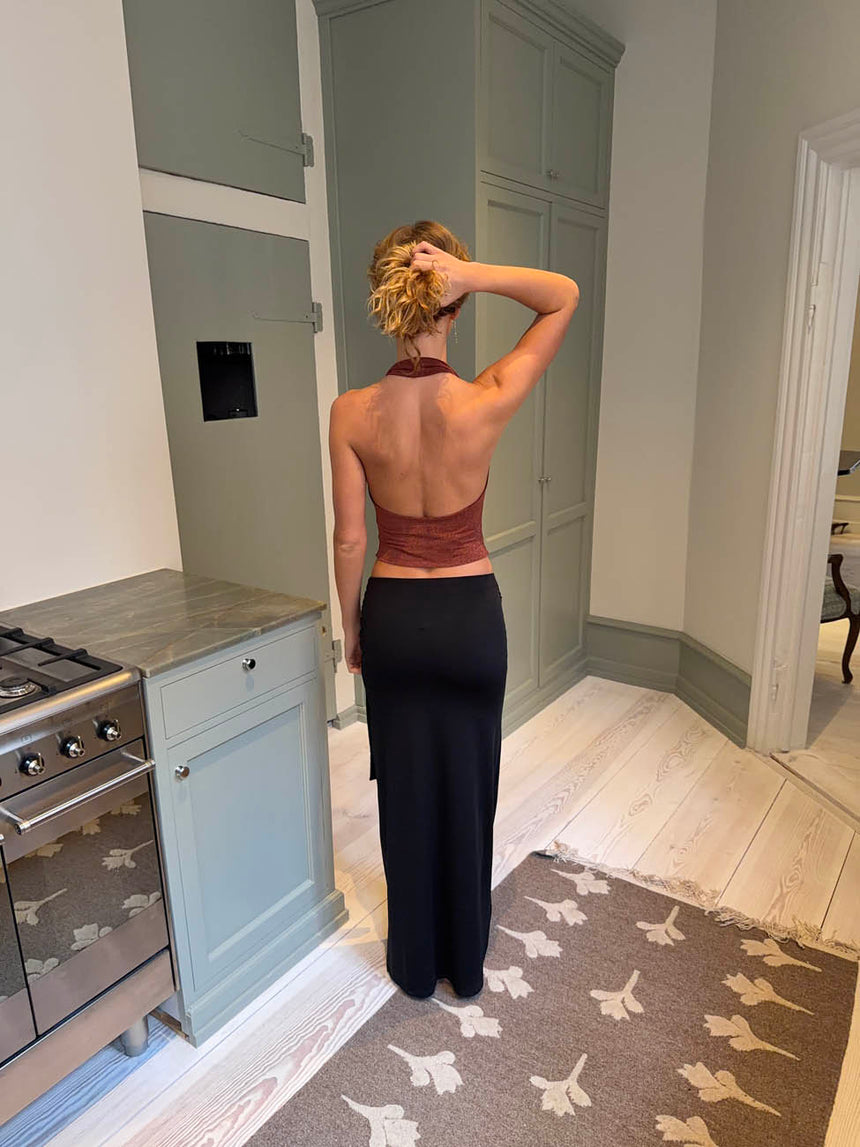 Stella maxinederdel med bindebånd - Sort