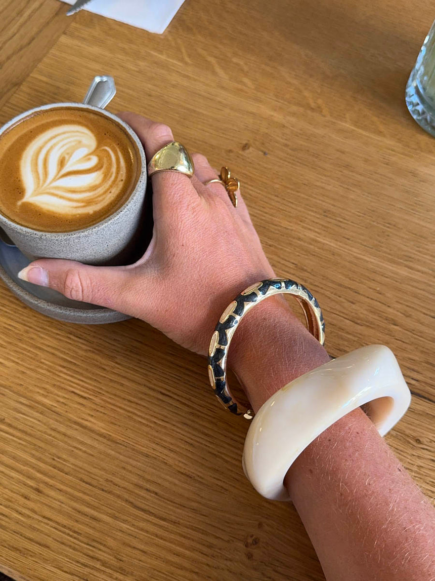 Armbånd med mønster - Sort/guld