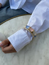 Armbånd med striber - Blå/lyserød/hvid/guld