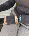 Armbånd med striber - Blå nuancer/guld