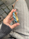 Armbånd med striber - Blå nuancer/guld
