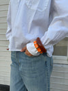 Armbånd med striber - Orange/guld