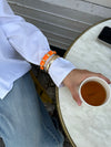 Armbånd med striber - Orange/guld