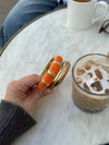 Armbånd med striber - Orange/guld