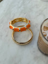 Armbånd med striber - Orange/guld