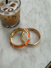 Armbånd med striber - Orange/guld