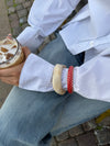 Armbånd med striber - Rød/guld