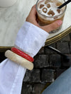 Armbånd med striber - Rød/guld