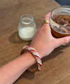 Armbånd med striber - Rosa/Lyserød/hvid