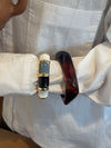 Armbånd med striber - Sort/blågrå/hvid/guld