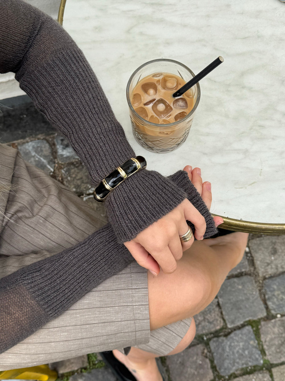 Armbånd med striber - Sort/guld