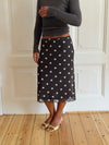 Daniella mesh nederdel med polka prikker - Brun/hvid