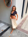 Gemma midinederdel - Beige