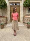 Gemma midinederdel - Beige