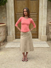 Gemma midinederdel - Beige