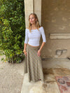 Elsana maxinederdel med tern - Grøn/beige