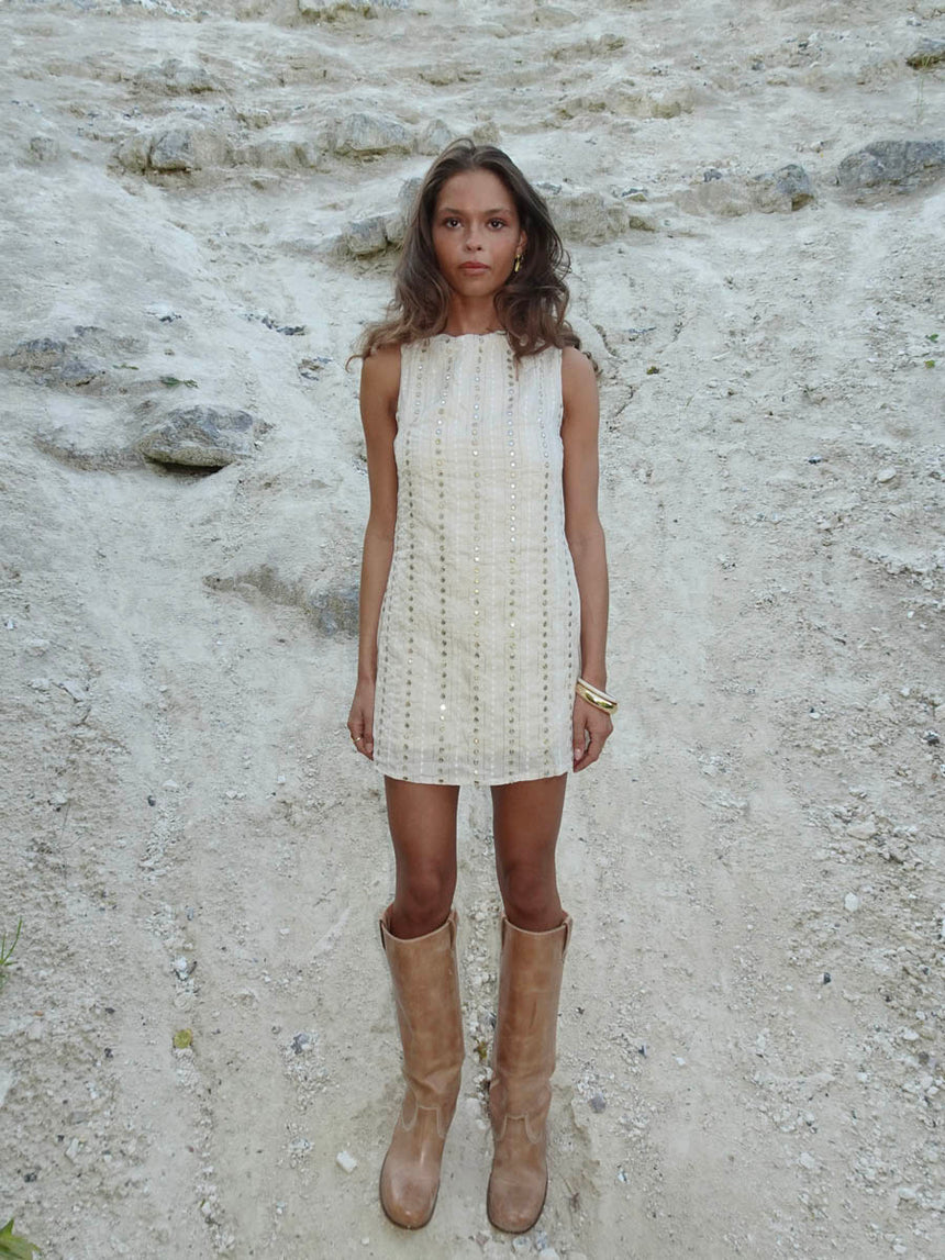 Tassy mini kjole - Beige