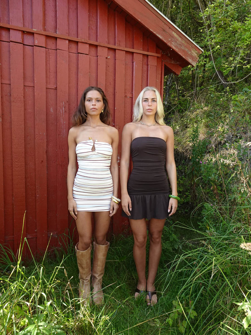 Audria mini kjole - Brun/blå