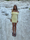 Lunika off shoulder kjole - Gul