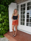 Stassy mini nederdel med bindedetalje - Orange