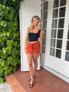 Stassy mini nederdel med bindedetalje - Orange