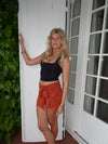 Stassy mini nederdel med bindedetalje - Orange