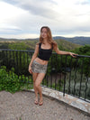 Louna mini nederdel med pailletter - Leopard