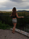 Louna mini nederdel med pailletter - Leopard