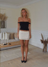 Bella mini nederdel med pallietter - Off white