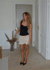 Stassy mini nederdel med bindedetalje - Beige