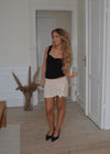 Stassy mini nederdel med bindedetalje - Beige