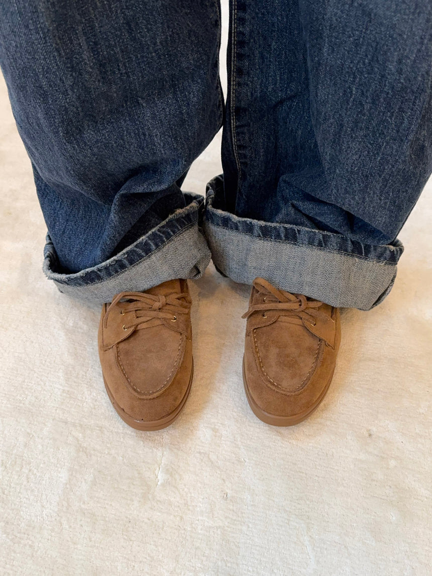 Amaline mokkasiner i ruskind - Brun