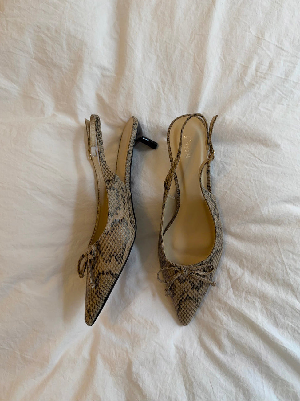 Mojsa mules med slangskind - Beige