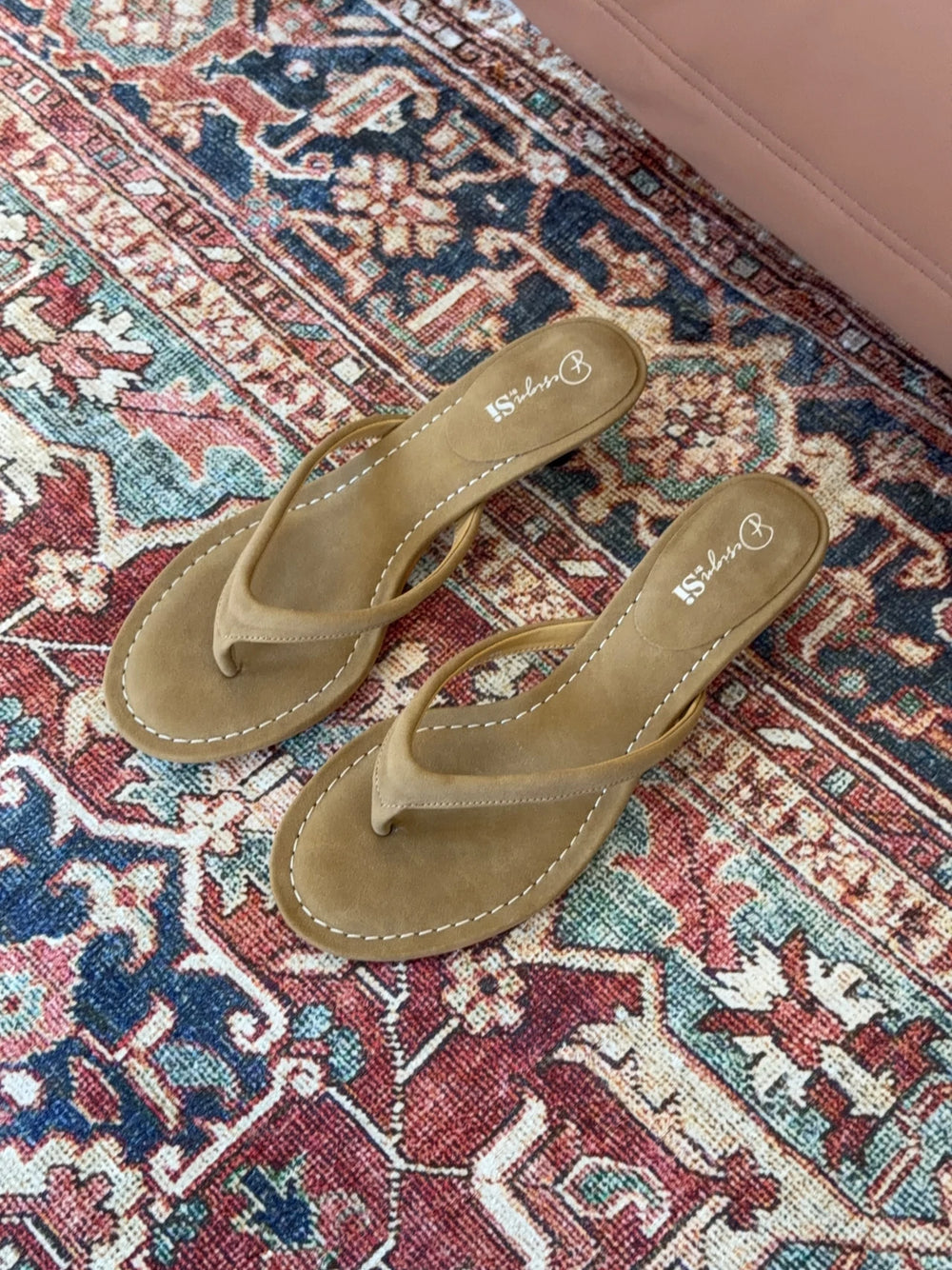 Nadira sandal med hæl - Lysebrun