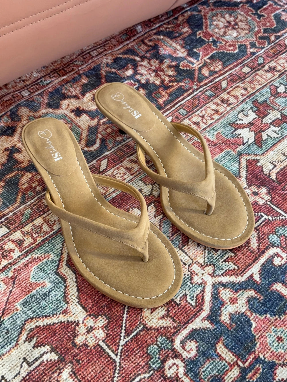 Nadira sandal med hæl - Lysebrun