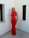 Marisol nederdel i blonde - Rød
