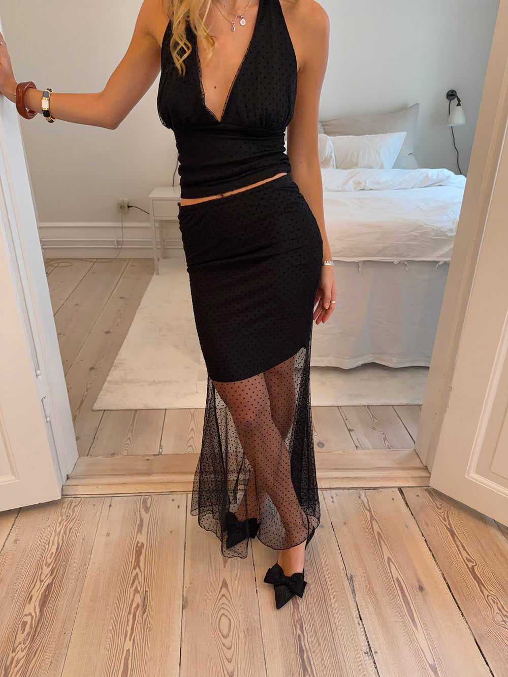 Noela nederdel i mesh - Sort