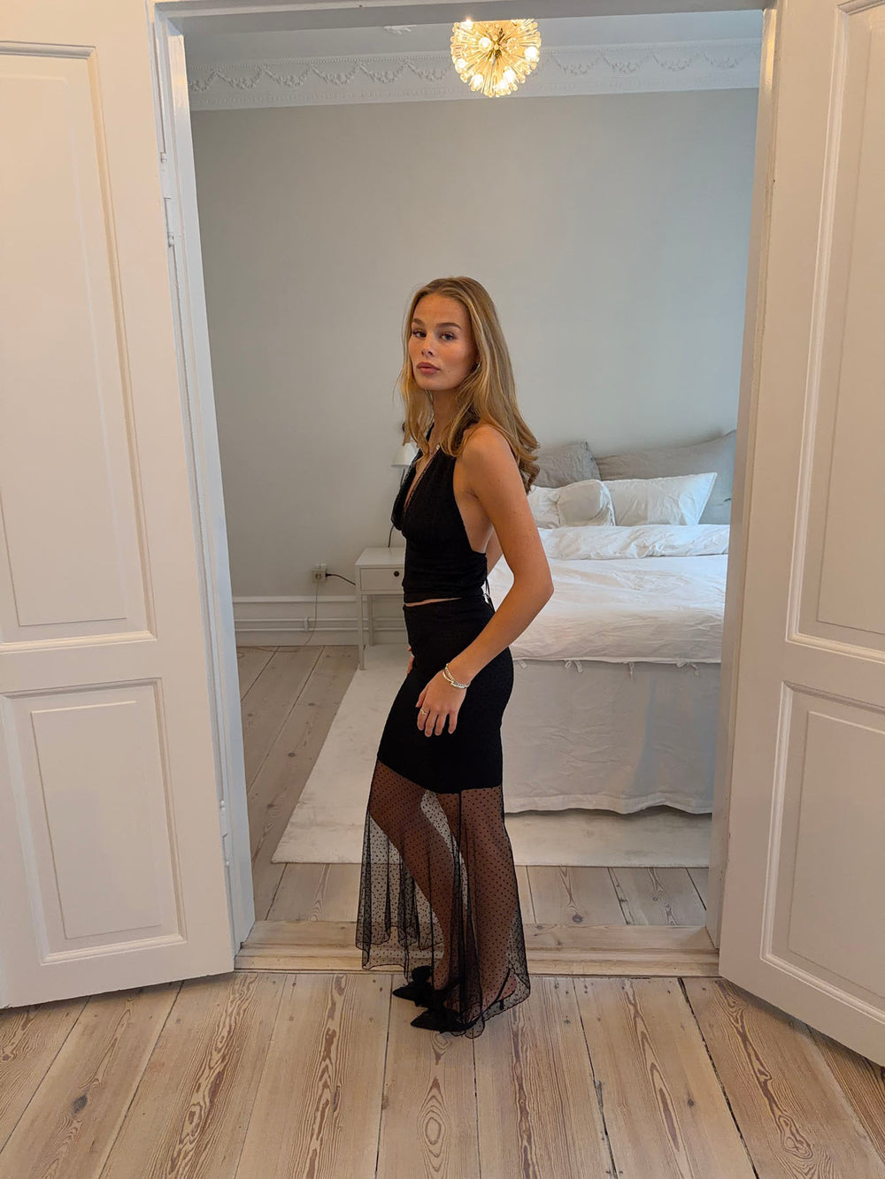 Noela nederdel i mesh - Sort