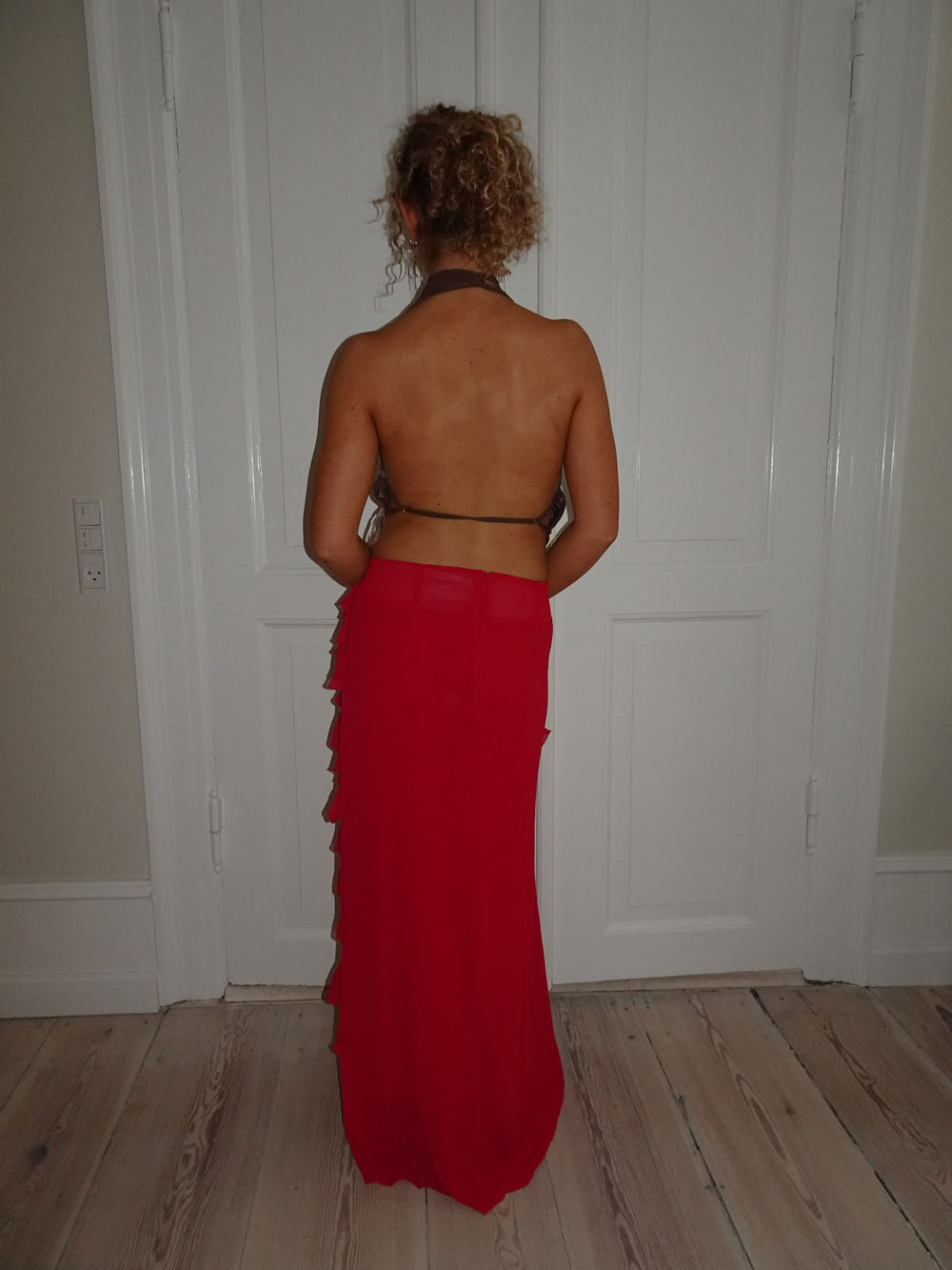 Marcie nederdel med frynser - rød