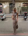Antonia nederdel med knapper - Beige