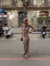 Antonia nederdel med knapper - Beige