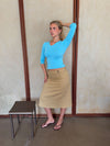 Nulla nederdel med knapper - Beige