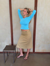 Nulla nederdel med knapper - Beige