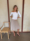 Mandy nederdel med tern - Beige