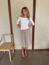 Mandy nederdel med tern - Beige
