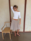 Mandy nederdel med tern - Beige