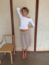 Mandy nederdel med tern - Beige