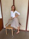 Mandy nederdel med tern - Beige